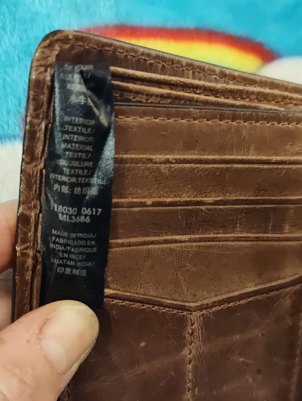 Distressed Vintage Brown Fossil Men's Wallet